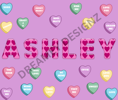 Customizable Candy Heart Tumbler Wrap