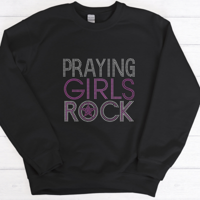 Praying Girls Rhinestone Transfer