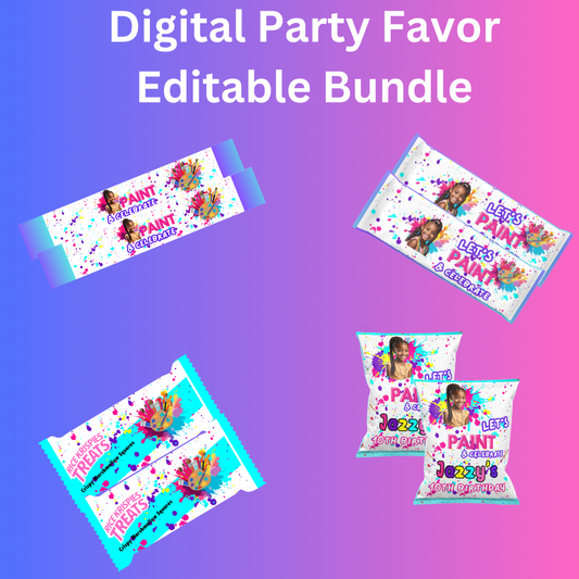 Digital Party Favor Editable Bundle