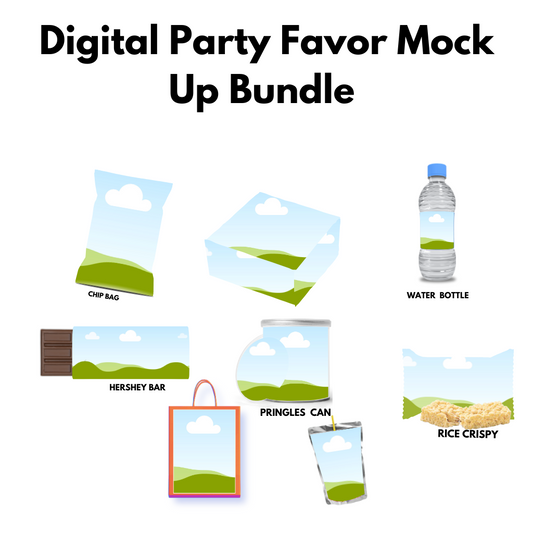 Digital Party Favor Mock Up Bundle